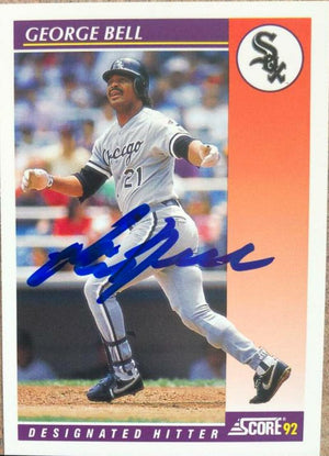 George Bell Signed 1992 Score Rookie/Traded Baseball Card - Chicago White Sox - PastPros