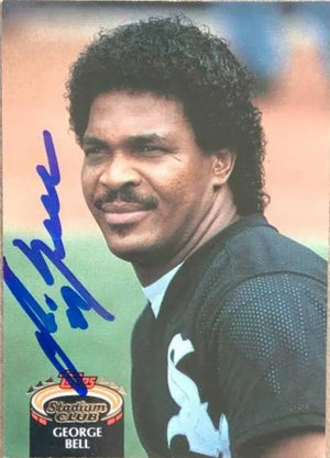 George Bell Signed 1992 Stadium Club Baseball Card - Chicago White Sox