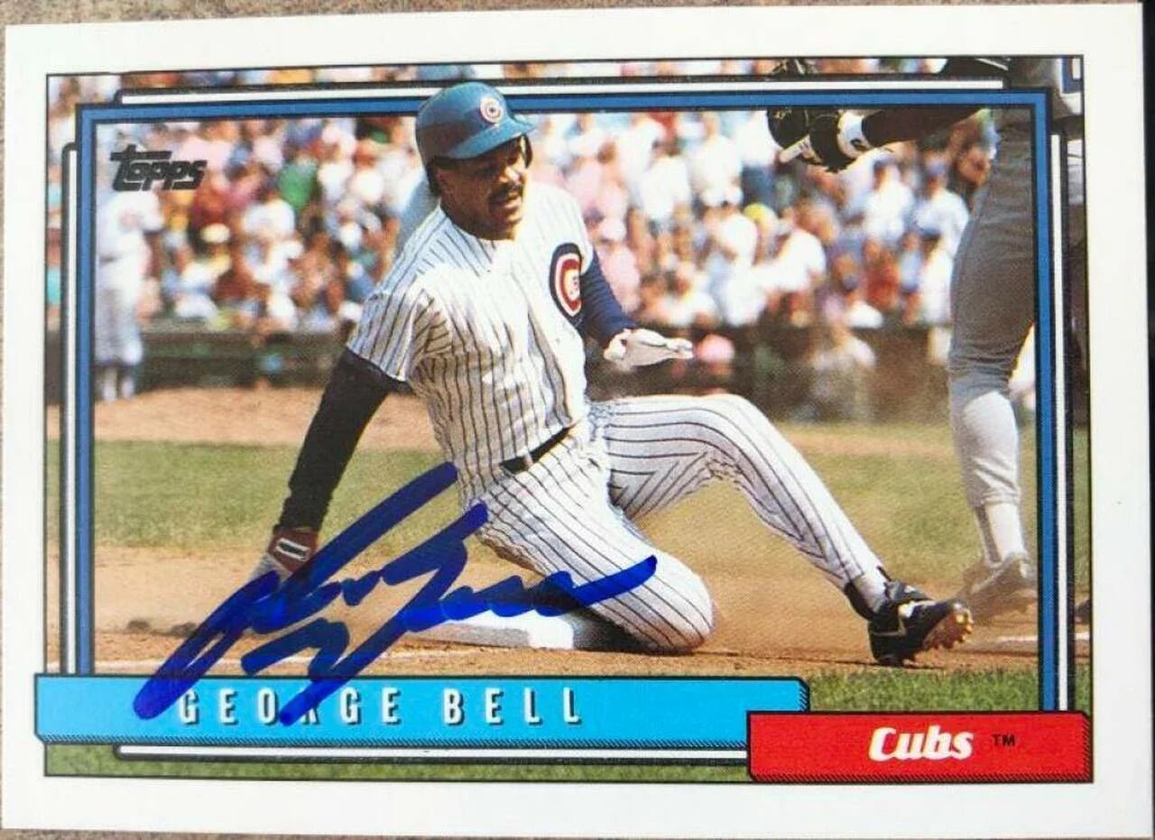George Bell Signed 1992 Topps Baseball Card - Chicago Cubs