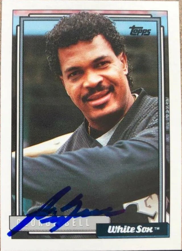 George Bell Signed 1992 Topps Baseball Card - Chicago White Sox