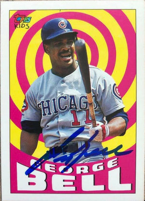 George Bell Signed 1992 Topps Kids Baseball Card - Chicago Cubs