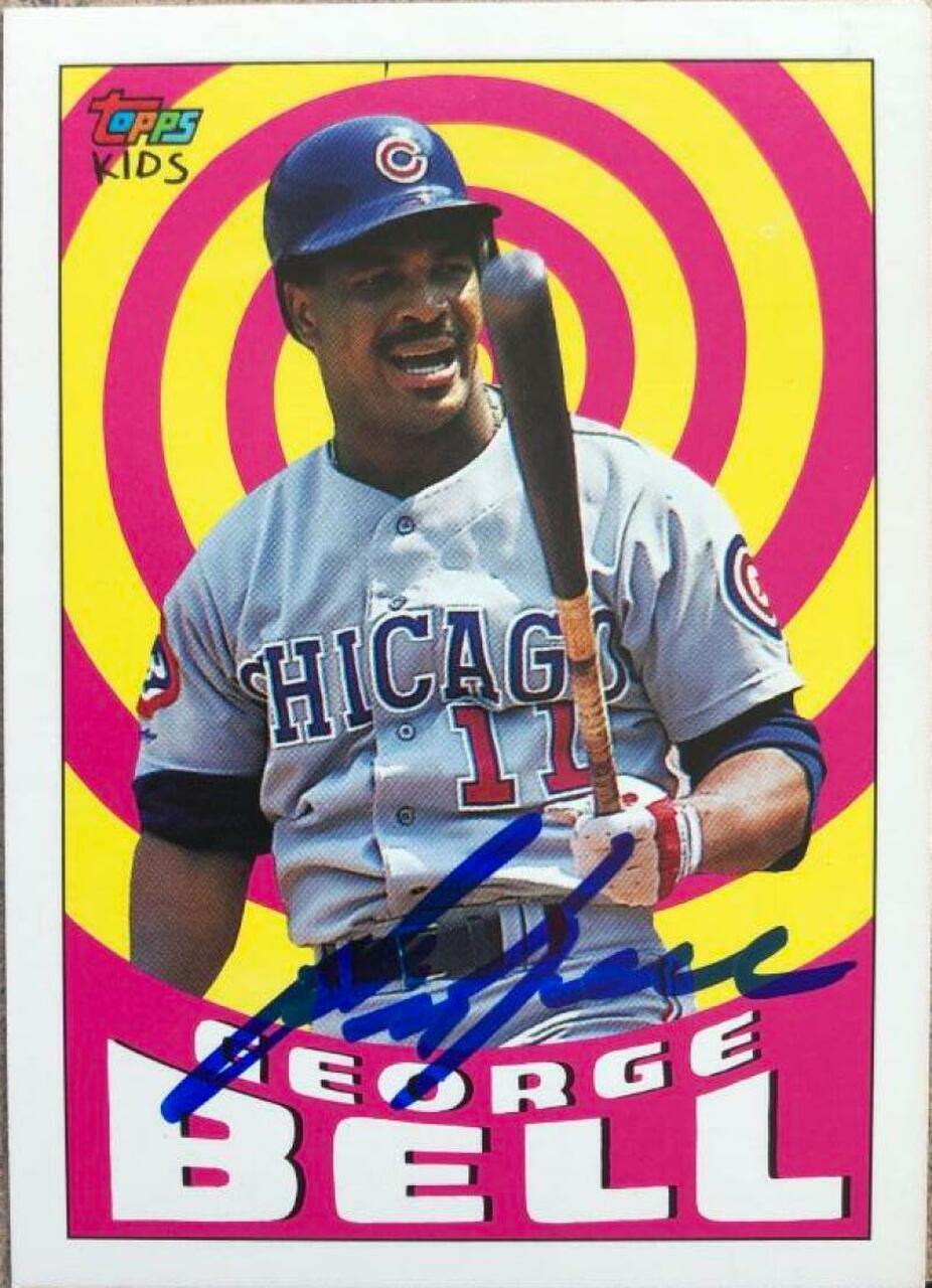 George Bell Signed 1992 Topps Kids Baseball Card - Chicago Cubs - PastPros