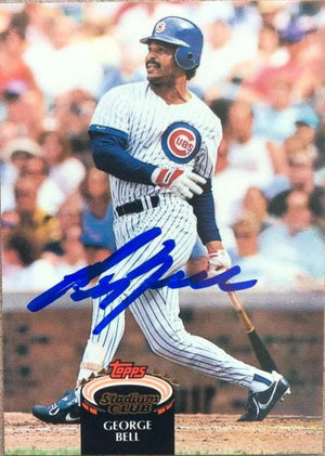George Bell Signed 1992 Topps Stadium Club Baseball Card - Chicago Cubs