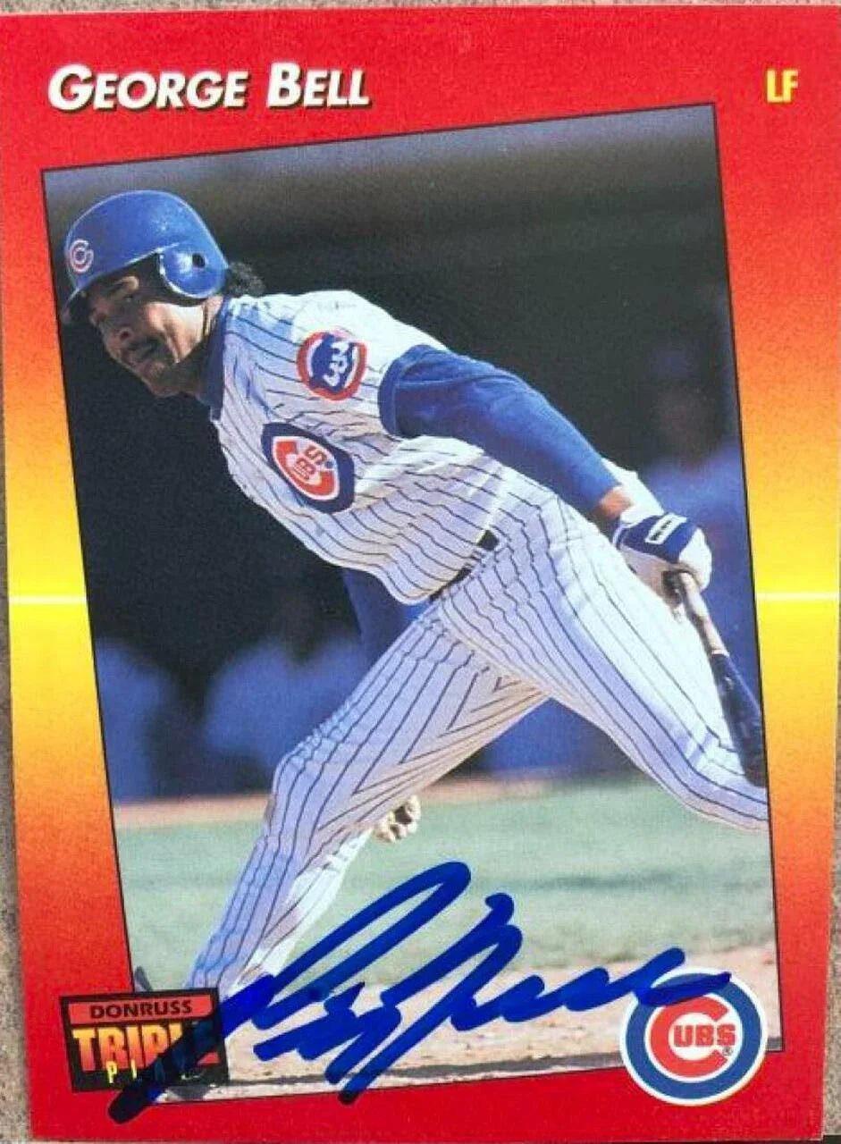 George Bell Signed 1992 Triple Play Baseball Card - Chicago Cubs