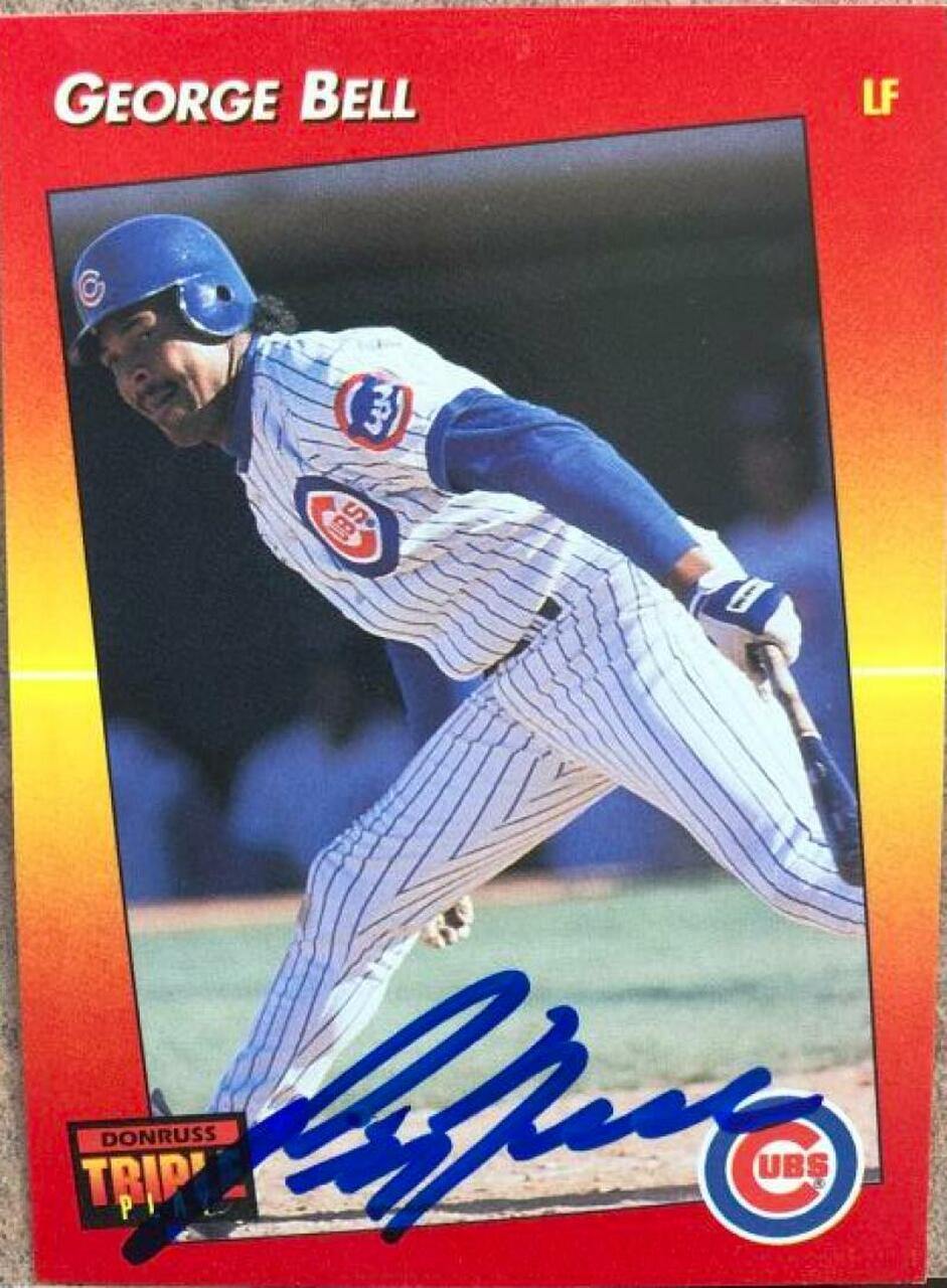 George Bell Signed 1992 Triple Play Baseball Card - Chicago Cubs - PastPros