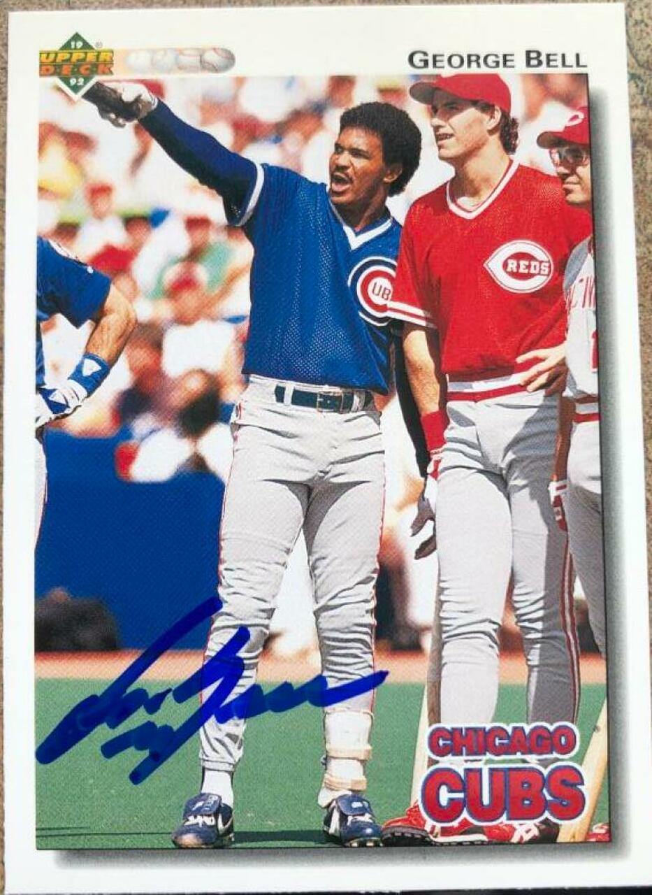 George Bell Signed 1992 Upper Deck Baseball Card - Chicago Cubs - PastPros