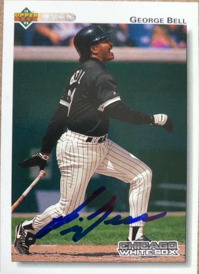 George Bell Signed 1992 Upper Deck Baseball Card - Chicago White Sox - PastPros