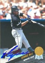 George Bell Signed 1993 Leaf Baseball Card - Chicago White Sox