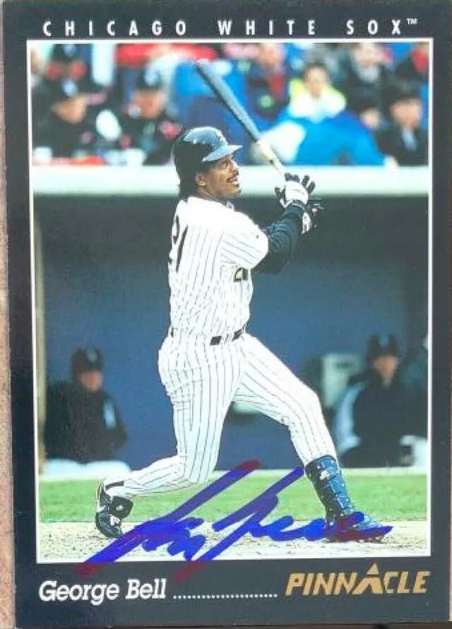George Bell Signed 1993 Pinnacle Baseball Card - Chicago White Sox