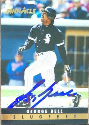 George Bell Signed 1993 Pinnacle Slugfest Baseball Card - Chicago White Sox - PastPros