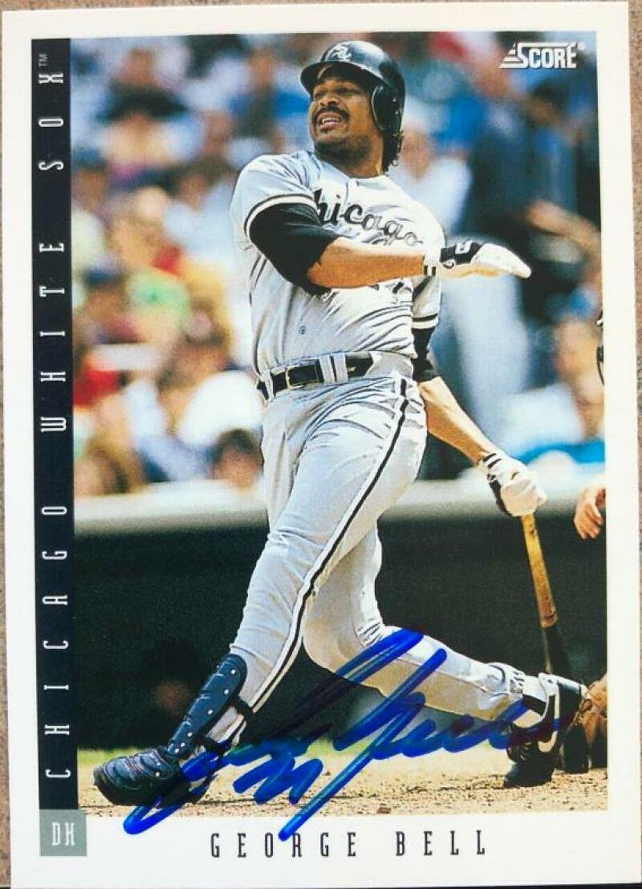 George Bell Signed 1993 Score Baseball Card - Chicago White Sox - PastPros