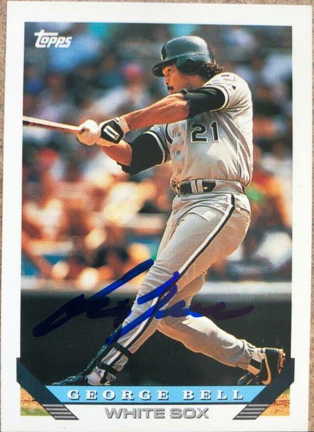 George Bell Signed 1993 Topps Baseball Card - Chicago White Sox - PastPros