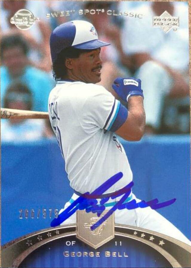 George Bell Signed 2007 Upper Deck Sweet Spot Classics Baseball Card - Toronto Blue Jays - PastPros