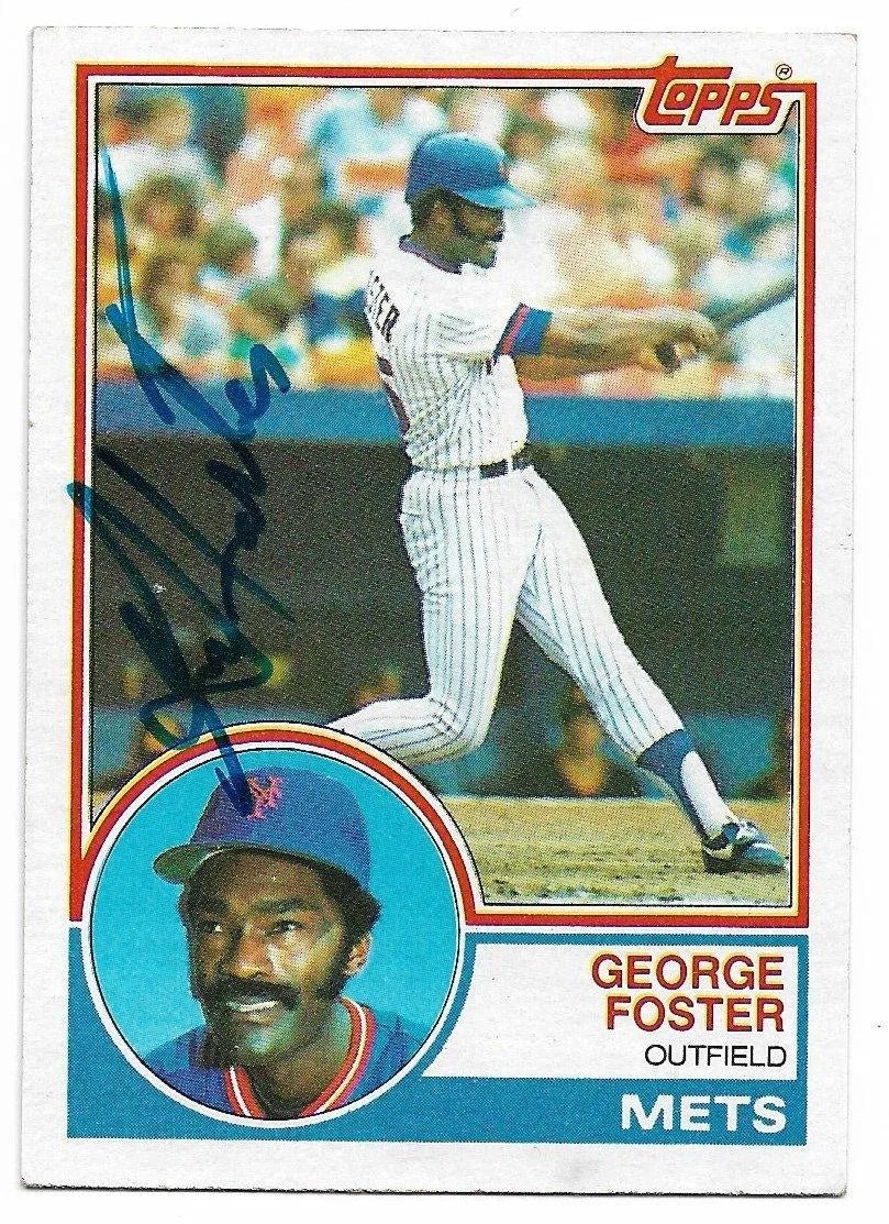 George Foster Signed 1983 Topps Baseball Card - New York Mets