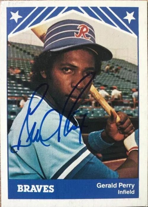 Gerald Perry Signed 1983 TCMA Baseball Card - Richmond Braves