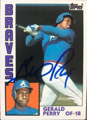 Gerald Perry Signed 1984 Topps Baseball Card - Atlanta Braves - PastPros