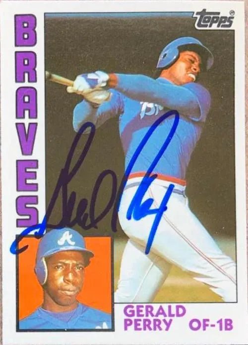 Gerald Perry Signed 1984 Topps Tiffany Baseball Card - Atlanta Braves