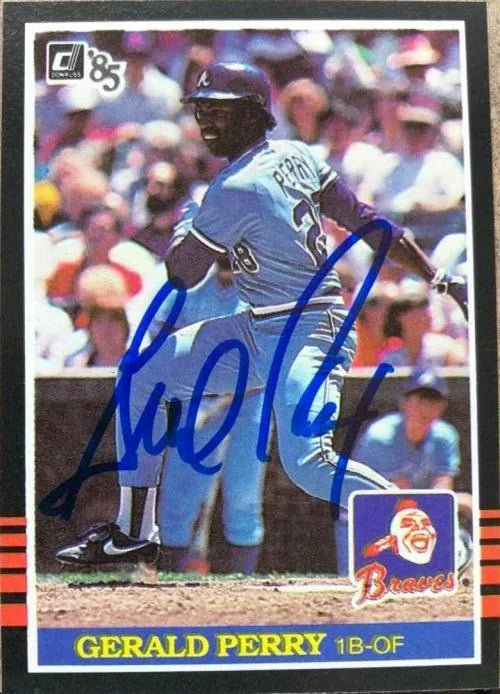 Gerald Perry Signed 1985 Donruss Baseball Card - Atlanta Braves