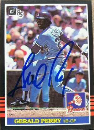 Gerald Perry Signed 1985 Donruss Baseball Card - Atlanta Braves