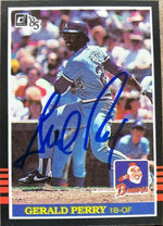 Gerald Perry Signed 1985 Donruss Baseball Card - Atlanta Braves - PastPros