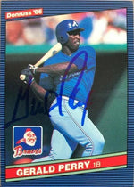 Gerald Perry Signed 1986 Donruss Baseball Card - Atlanta Braves
