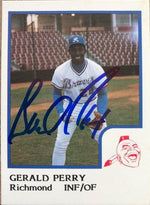 Gerald Perry Signed 1986 Pro Cards Baseball Card - Richmond Braves - PastPros