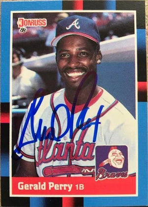 Gerald Perry Signed 1988 Donruss Baseball Card - Atlanta Braves