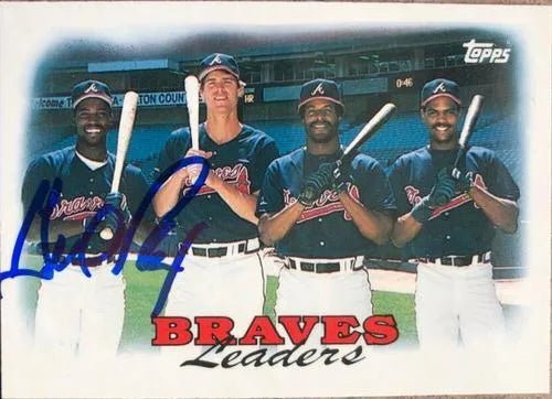 Gerald Perry Signed 1988 Topps Tiffany Baseball Card - Atlanta Braves Leaders