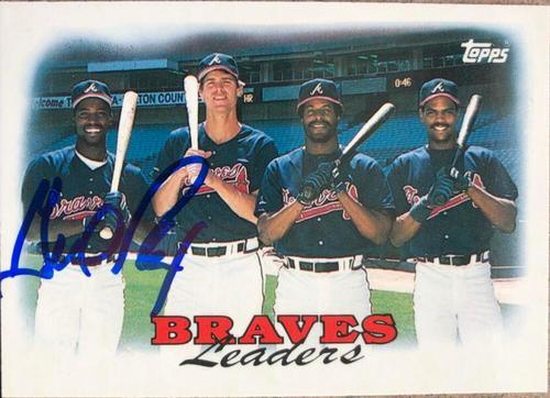 Gerald Perry Signed 1988 Topps Tiffany Baseball Card - Atlanta Braves Leaders - PastPros