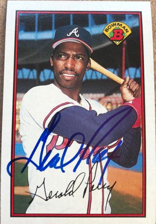 Gerald Perry Signed 1989 Bowman Baseball Card - Atlanta Braves - PastPros