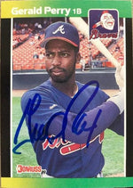 Gerald Perry Signed 1989 Donruss Baseball's Best Card - Atlanta Braves