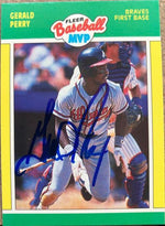 Gerald Perry Signed 1989 Fleer MVP Baseball Card - Atlanta Braves - PastPros