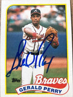 Gerald Perry Signed 1989 Topps Baseball Card - Atlanta Braves - PastPros