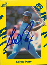 Gerald Perry Signed 1990 Classic Yellow Baseball Card - Kansas City Royals - PastPros