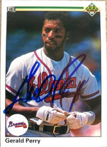 Gerald Perry Signed 1990 Upper Deck Baseball Card - Atlanta Braves