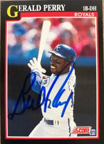 Gerald Perry Signed 1991 Score Baseball Card - Kansas City Royals