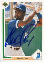 Gerald Perry Signed 1991 Upper Deck Baseball Card - Kansas City Royals - PastPros
