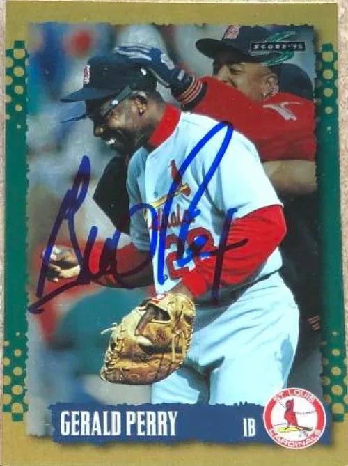 Gerald Perry Signed 1995 Score Gold Rush Baseball Card - St Louis Cardinals