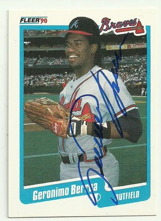 Geronimo Berroa Signed 1990 Fleer Baseball Card - Atlanta Braves