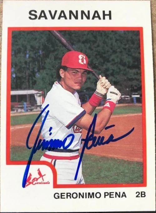 Geronimo Pena Signed 1987 Pro Cards Baseball Card - St Louis Cardinals