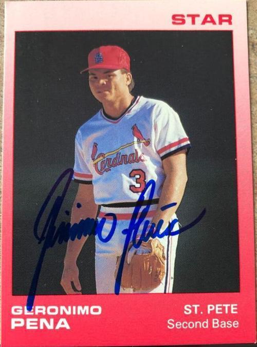 Geronimo Pena Signed 1988 Star Baseball Card - St Louis Cardinals - PastPros