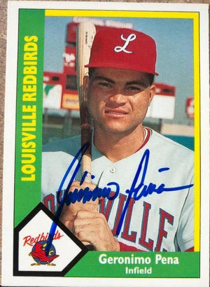 Geronimo Pena Signed 1990 CMC Baseball Card - St Louis Cardinals - PastPros
