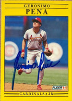Geronimo Pena Signed 1991 Fleer Baseball Card - St Louis Cardinals - PastPros