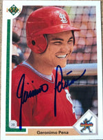 Geronimo Pena Signed 1991 Upper Deck Baseball Card - St Louis Cardinals - PastPros