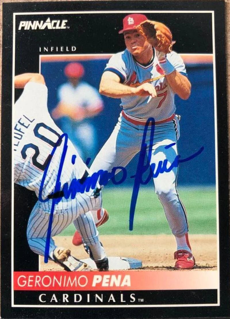 Geronimo Pena Signed 1992 Pinnacle Baseball Card - St Louis Cardinals