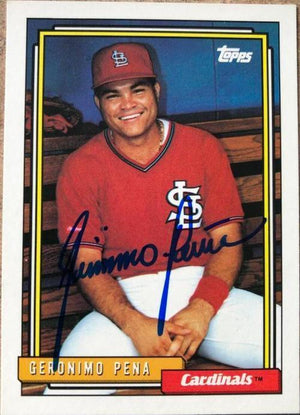 Geronimo Pena Signed 1992 Topps Baseball Card - St Louis Cardinals - PastPros