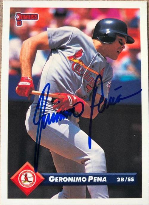Geronimo Pena Signed 1993 Donruss Baseball Card - St Louis Cardinals - PastPros