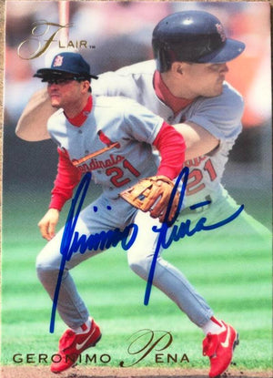 Geronimo Pena Signed 1993 Flair Baseball Card - St Louis Cardinals - PastPros