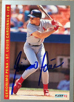 Geronimo Pena Signed 1993 Fleer Baseball Card - St Louis Cardinals - PastPros