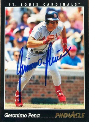 Geronimo Pena Signed 1993 Pinnacle Baseball Card - St Louis Cardinals - PastPros